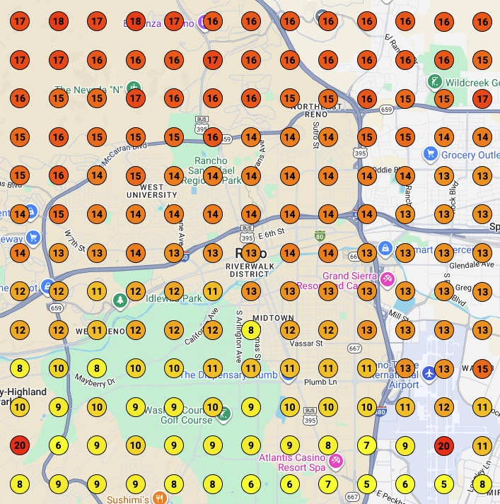 Client B September heatmap screenshot.